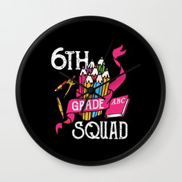 6th Grade Squad Student Back To School Wall Clock