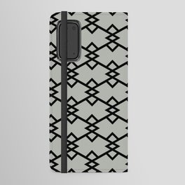 Black and Green Tessellation Pattern 22 - Pratt and Lamberts 2022 Color of the Year Gray Mist 419B Android Wallet Case