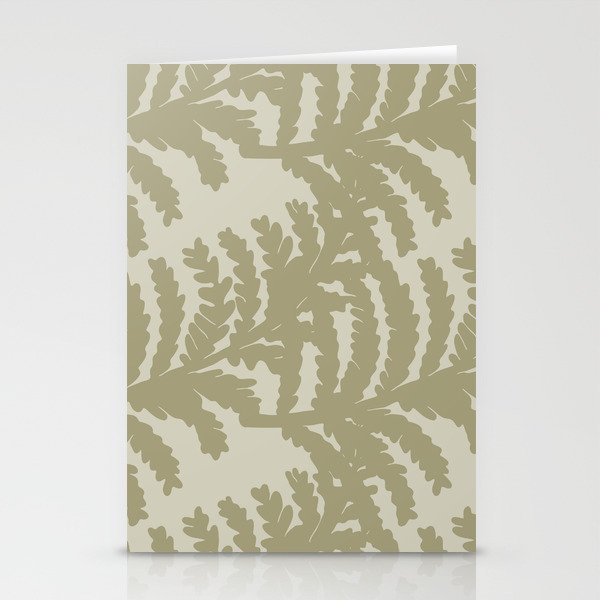  Retro botanical fern frond pattern 3 Stationery Cards