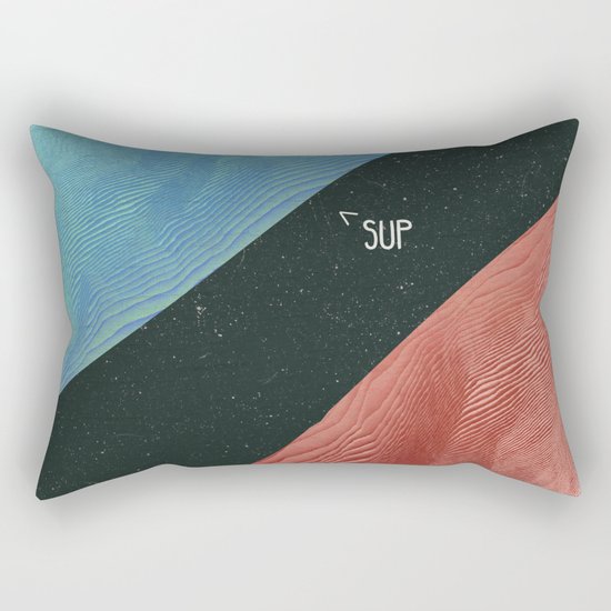 Earth collides with mars Rectangular Pillow