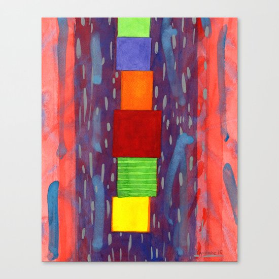 Colorful piled Cubes within free Painting Canvas Print