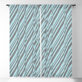 [ Thumbnail: Grey and Powder Blue Colored Lines/Stripes Pattern Blackout Curtain ]
