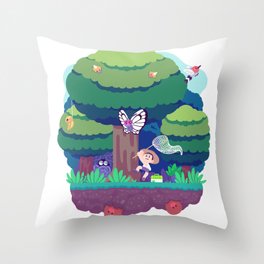 Tiny Worlds - Viridian Forest Throw Pillow