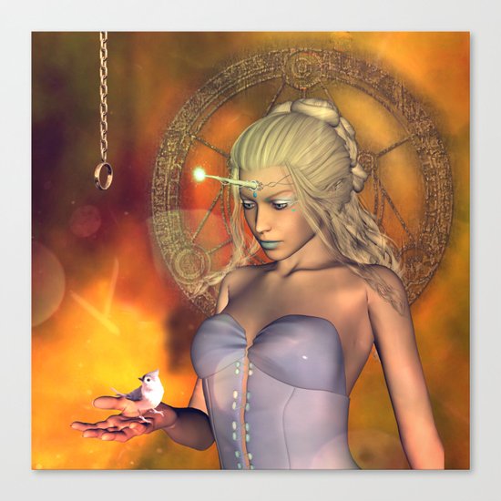 Beautiful unicorn women Canvas Print