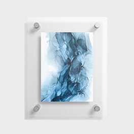 Deep Blue Flowing Water Abstract Painting Floating Acrylic Print