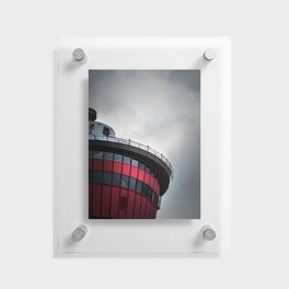 Red Tower - Stormy Grey Sky - Architecture Floating Acrylic Print