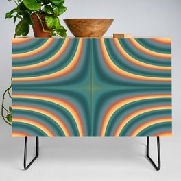 Colorful Abstract Vintage 70s Retro  Style Decorative Gradient Shapes  Credenza