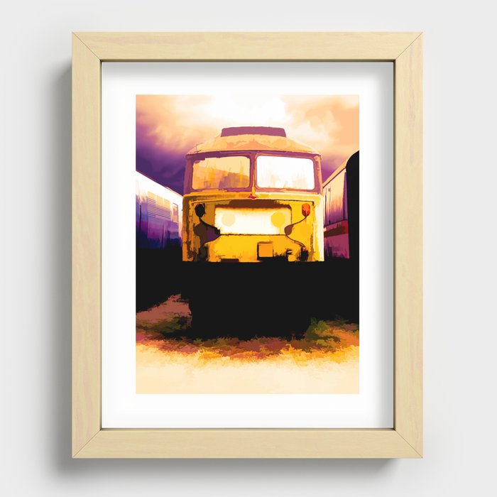 Gold Train Recessed Framed Print