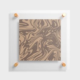 Brown Cappuccino Liquid Marble Swirl Abstract Pattern Floating Acrylic Print