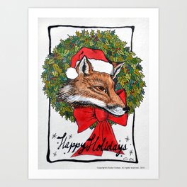 X-mas Fox Art Print