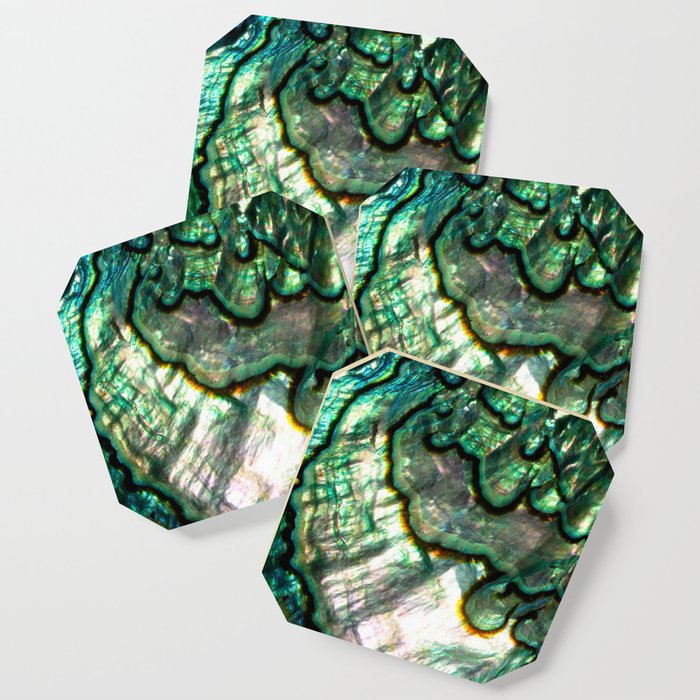 Shimmering Green Abalone Mother of Pearl Coaster