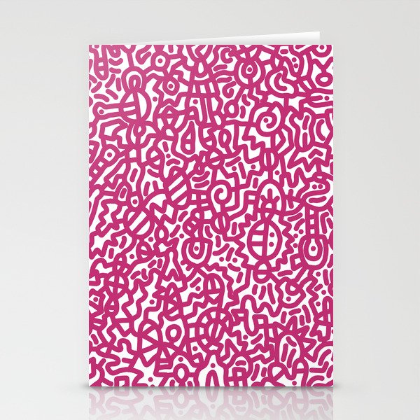 Raspberry on White Doodles Stationery Cards