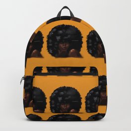Afro Diva Backpack | Black, Face, Joy, Yellow, Excellence, Natural, 4C, Funky, Hair, Illustration 