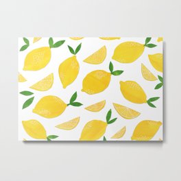 Lemon Cut Out Pattern Metal Print | Fruit, Citrus, Slice, Green, Ink, Lathequill, Food, Yellow, Curated, Paste 