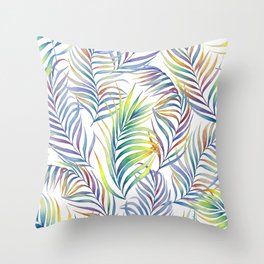 Colorful tropical leaves Throw Pillow