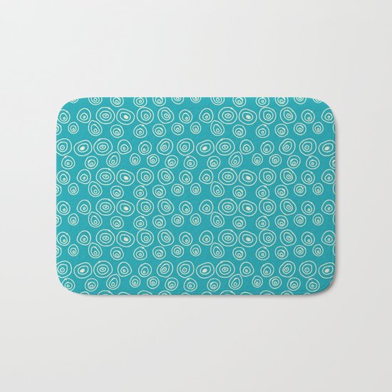 Blue Scribbles Pattern 01 Bath Mat