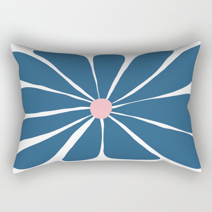 Big Funky Flower in Blue and Pink Rectangular Pillow