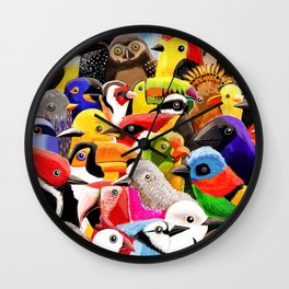 Brazilian birds (and a bluejay) Wall Clock