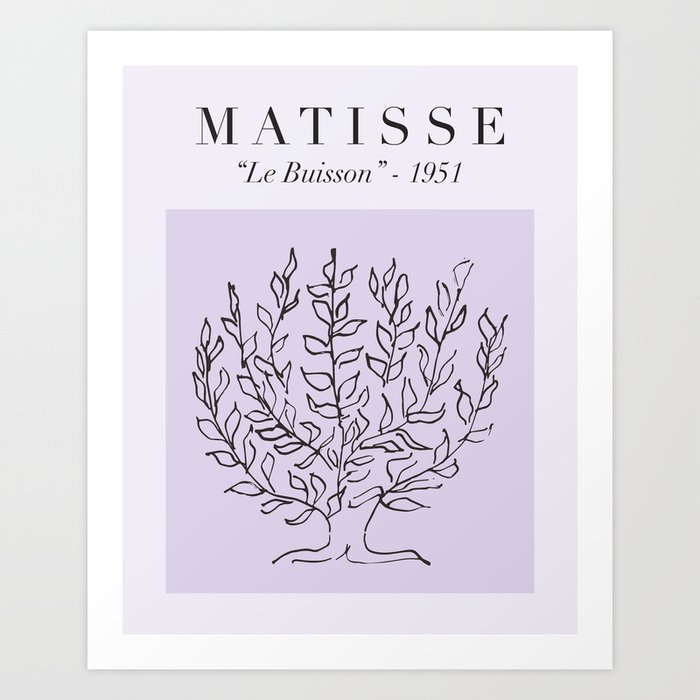Light Purple Matisse Poster - "Le Buisson" – Pastel Matisse Poster in Lilac Art Print
