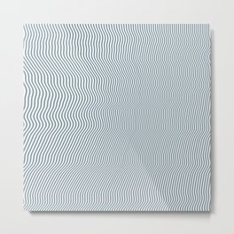 Pale blue minimalist liquid lines Metal Print