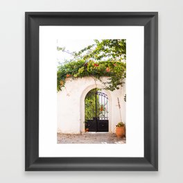 Flower Gate | Greek Scenery on the Island of Naxos | Gateway to the Garden | Travel & Nature Photography Framed Art Print