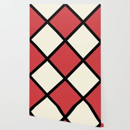 Red Black Cream Minimal Diagonal Stripes X Pattern Pairs Coloro Luscious Red 010-46-36 Trends 2023 Wallpaper