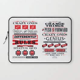 Steve Jobs "Here's to the crazy ones" quote print Laptop Sleeve