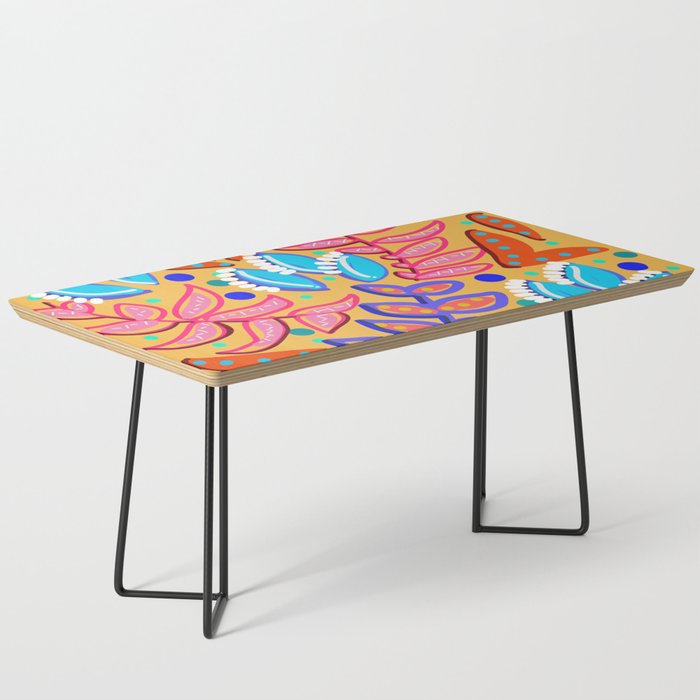 Whimsical Leaves Pattern Coffee Table