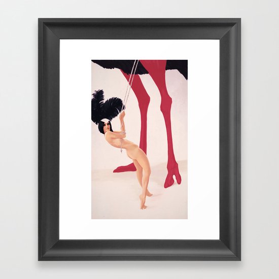 Mrs. Ostrich Framed Art Print