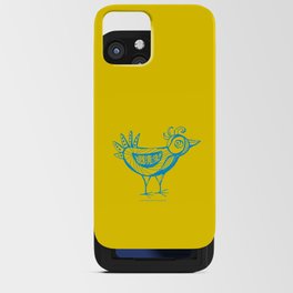 Bird yellow blue illustration iPhone Card Case