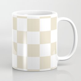 Brown, Beige: Checkered Pattern Coffee Mug