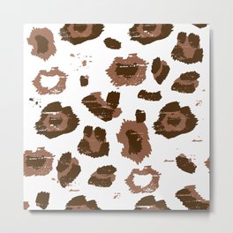 Leopard Pattern Brown Metal Print