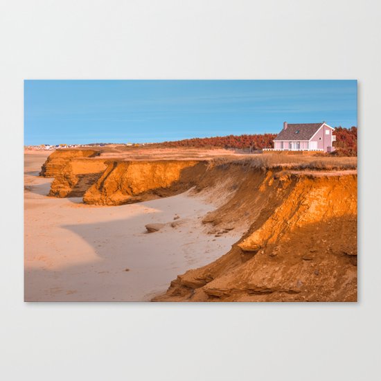 Thunder Cove Beach Cliffs - Golden Pastel Hour Canvas Print