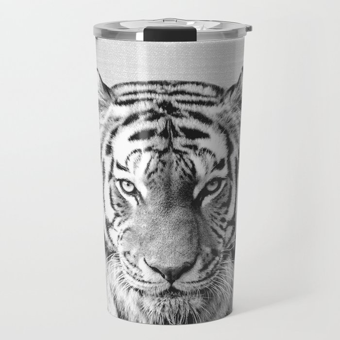 Tiger - Black & White Travel Mug