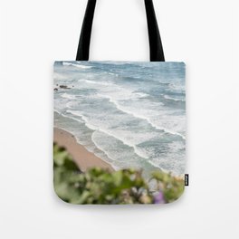 Waves on Praia do Cordoama Photo | Blue Ocean Water in Portugal Art Print | Coastal Travel Photography in Europe Tote Bag