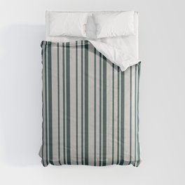 [ Thumbnail: Light Grey & Dark Slate Gray Colored Lines/Stripes Pattern Comforter ]