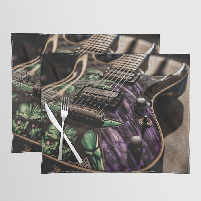 Comic Book Electric Guitar - Oil Style Placemat