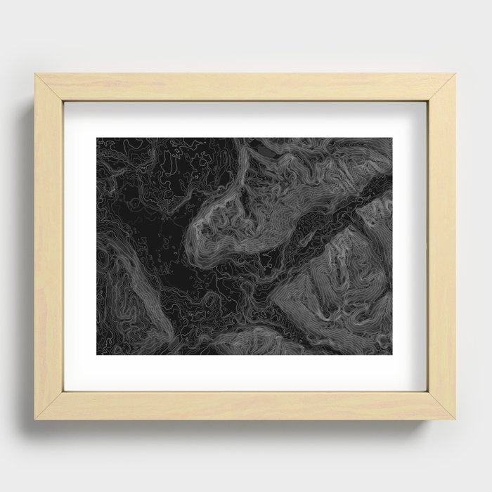 NORTH BEND WA TOPO MAP - DARK Recessed Framed Print