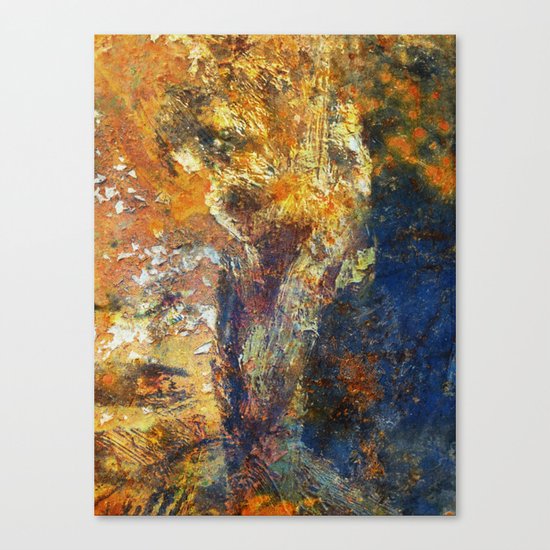 Yellow and Blue Wall Canvas Print