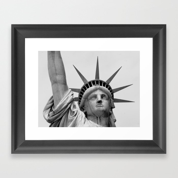 Black and White Statue of Liberty Framed Art Print
