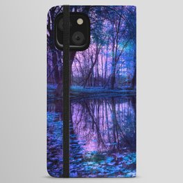 Enchanted Forest Lake Purple Blue iPhone Wallet Case