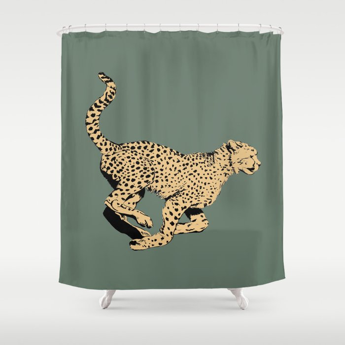 Running Cheetah Shower Curtain By Ursularodgers