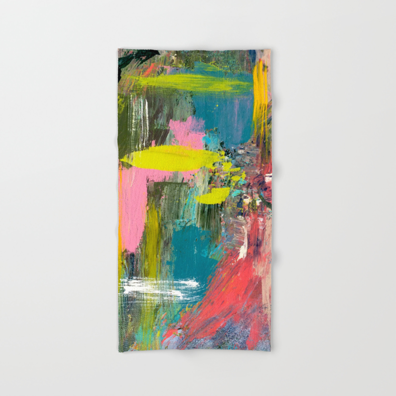 Collision A Bright Abstract With Pinks Greens Blues And