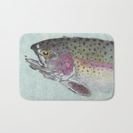 Rainbow Trout - Gyotaku Bath Mat | Painting, Realism, Fish, Trout, Fishart, Ink, Acrylic, Japanesegyotaku, Gyotaku, Other 