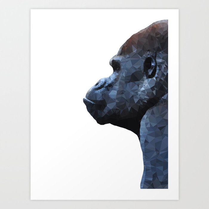 Abstract Geometric Gorilla Wild Animal Modern Monkey Wildlife