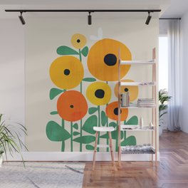 Sunflower and Bee Wall Mural