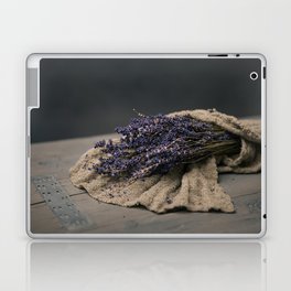 Still life with lavender in linen cloth Laptop Skin