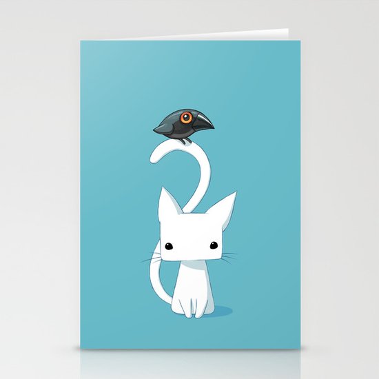 Cat and Raven Stationery Cards