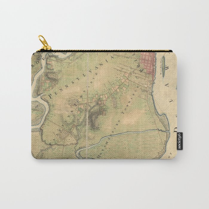 18th Century Philadelphia Map Carry-All Pouch