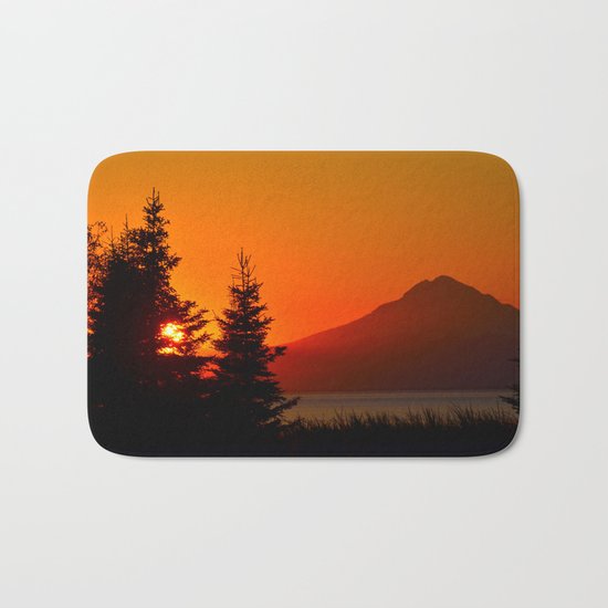 Orange Sky - Mt. Redoubt Bath Mat